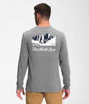 Camiseta The North Face Mountain Hombre Gris | 0783451-BW
